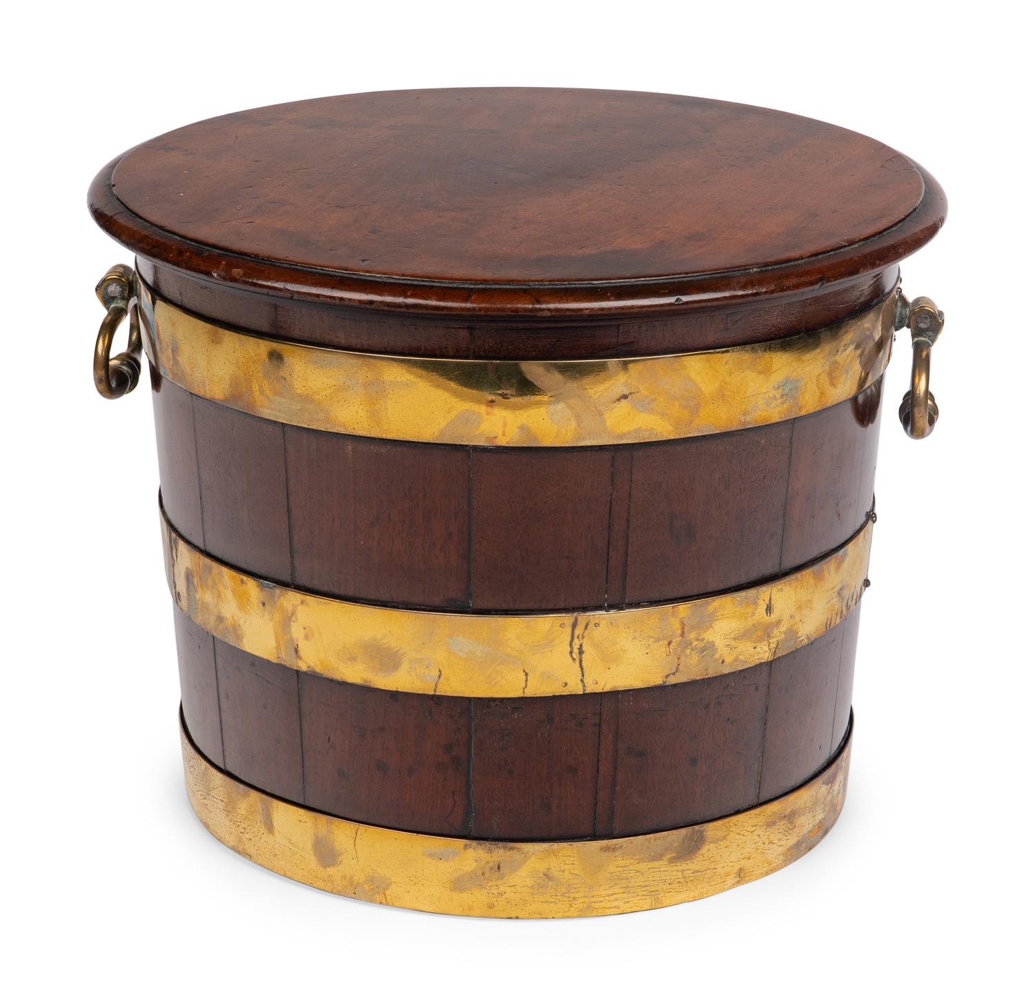 A George III Brass-Banded Mahogany Cistern