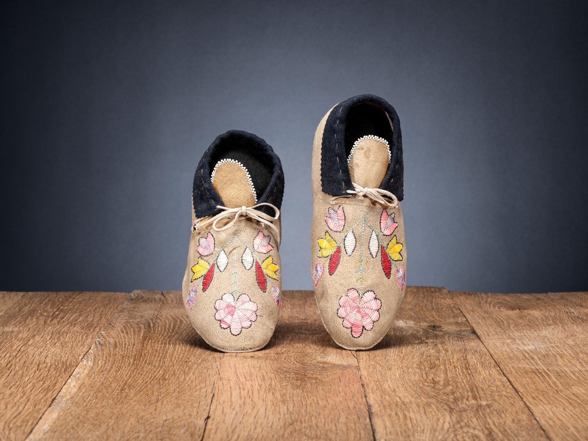 Sioux Quilled Hide Moccasins