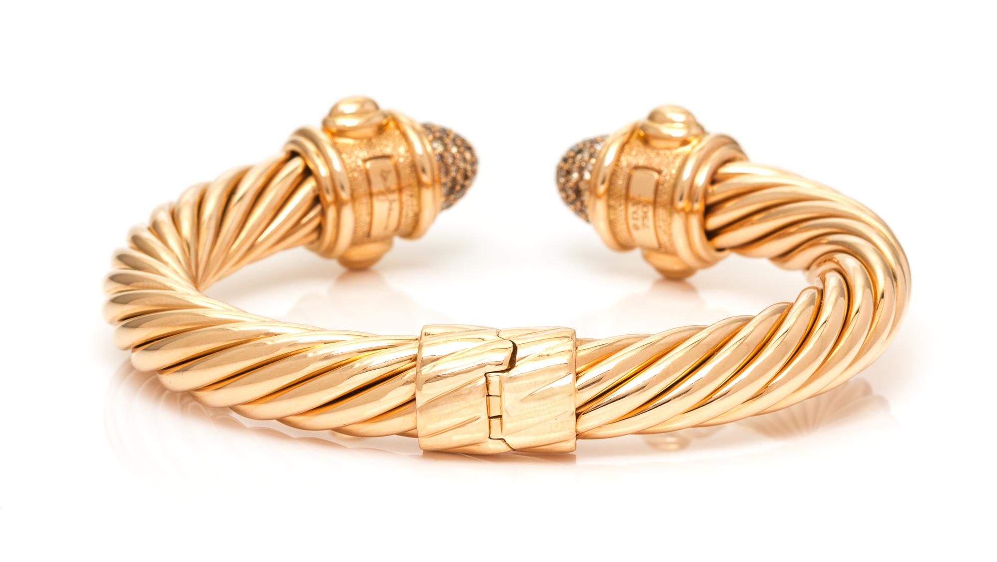 An 18 Karat Rose Gold and Diamond "Renaissance" Cuff Bracelet, David Yurman, 33.90 dwts.
