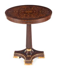 An Empire Style Giltwood and Marquetry Inlaid Occasional Table