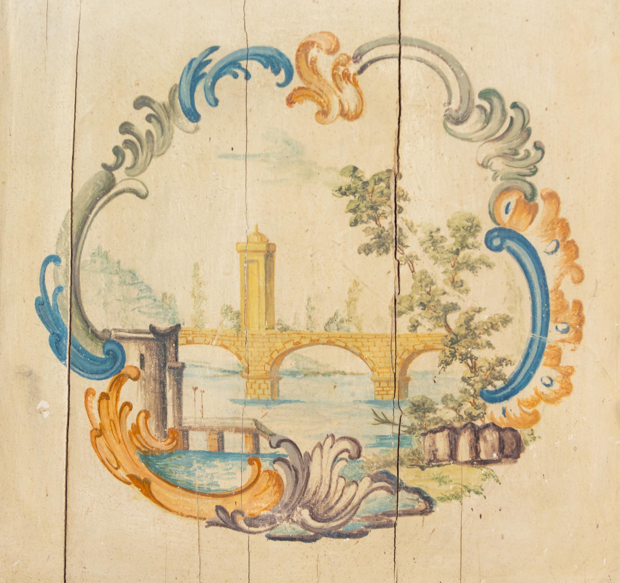 An Italian Painted Corner Cabinet