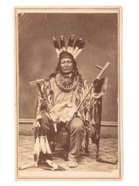 [NATIVE AMERICANS]. CDV of Rushing Bear, or Son-of-the-Star, hereditary head chief of the Arikara.