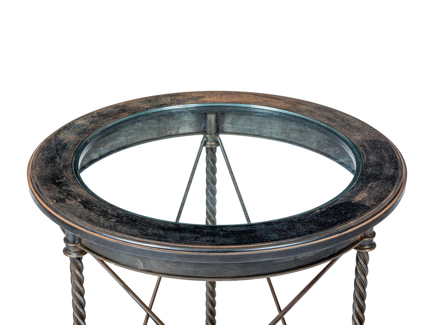 A French Steel and Glass Gueridon