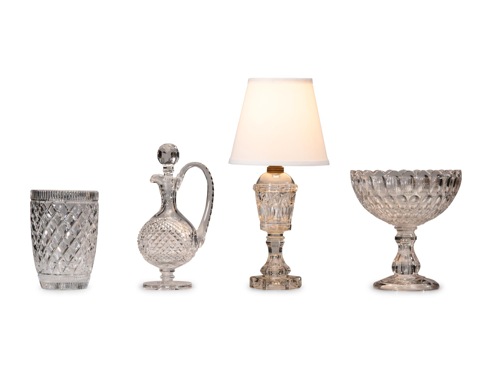 Four Cut and Molded Glass Table Articles