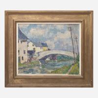 John Wells James (American, 1873-1951) Bridge Over Canal at New Hope