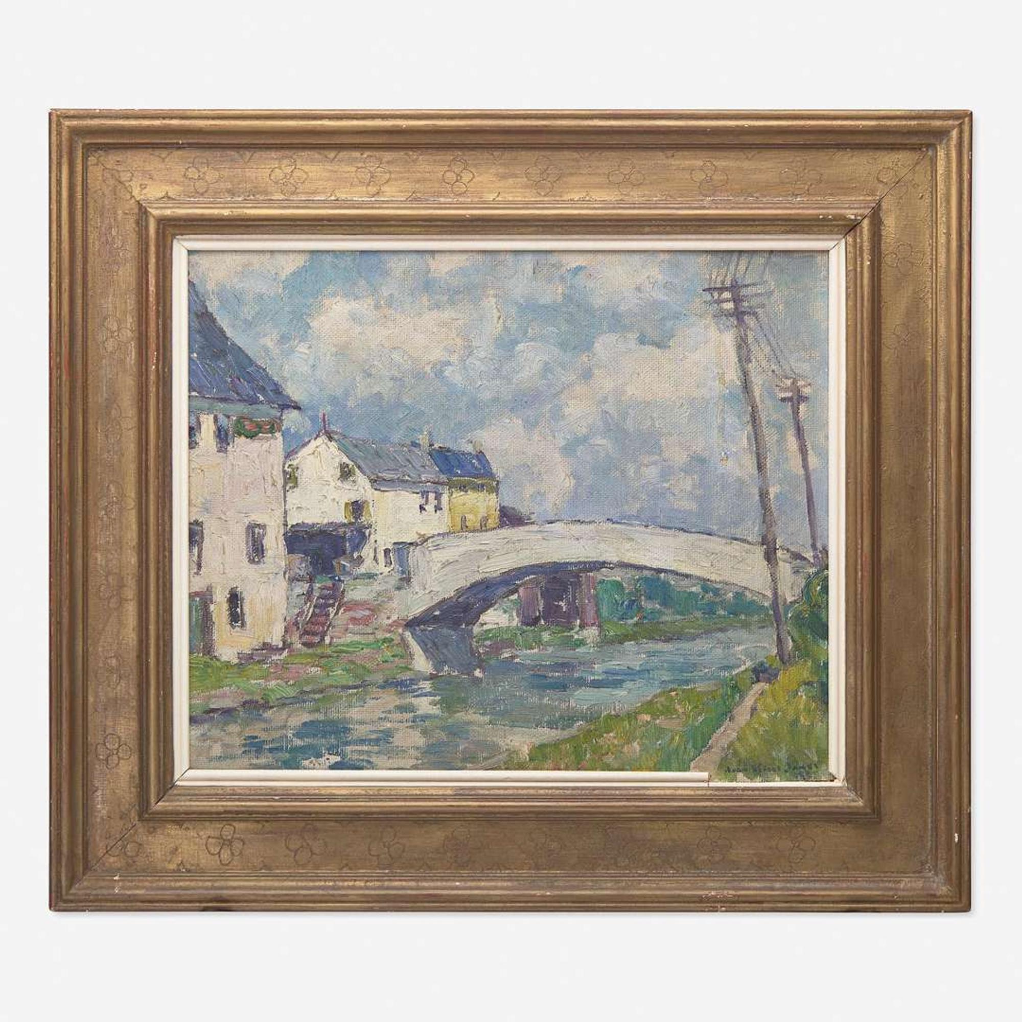 John Wells James (American, 1873-1951) Bridge Over Canal at New Hope