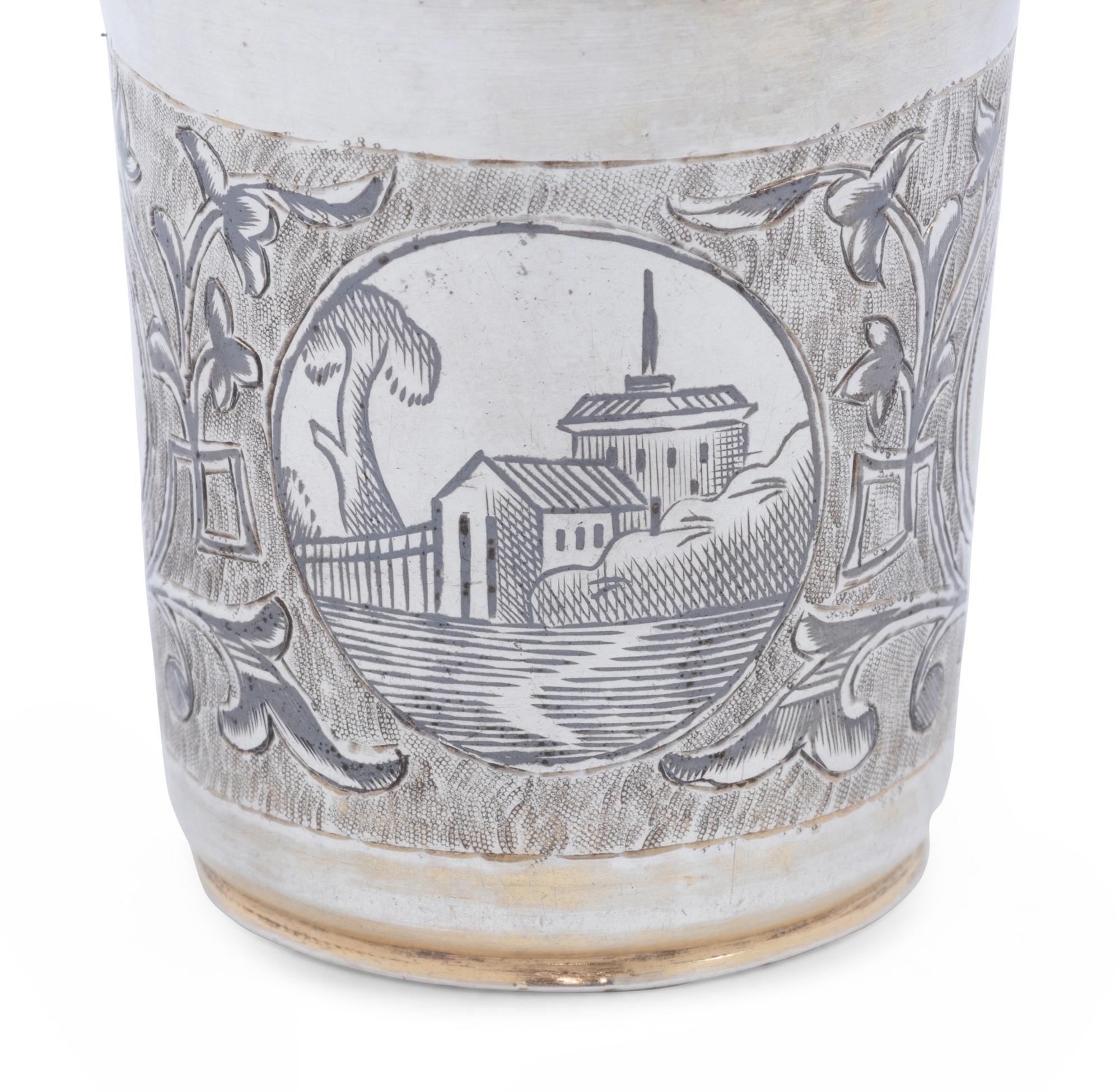 Four Russian Silver Beakers