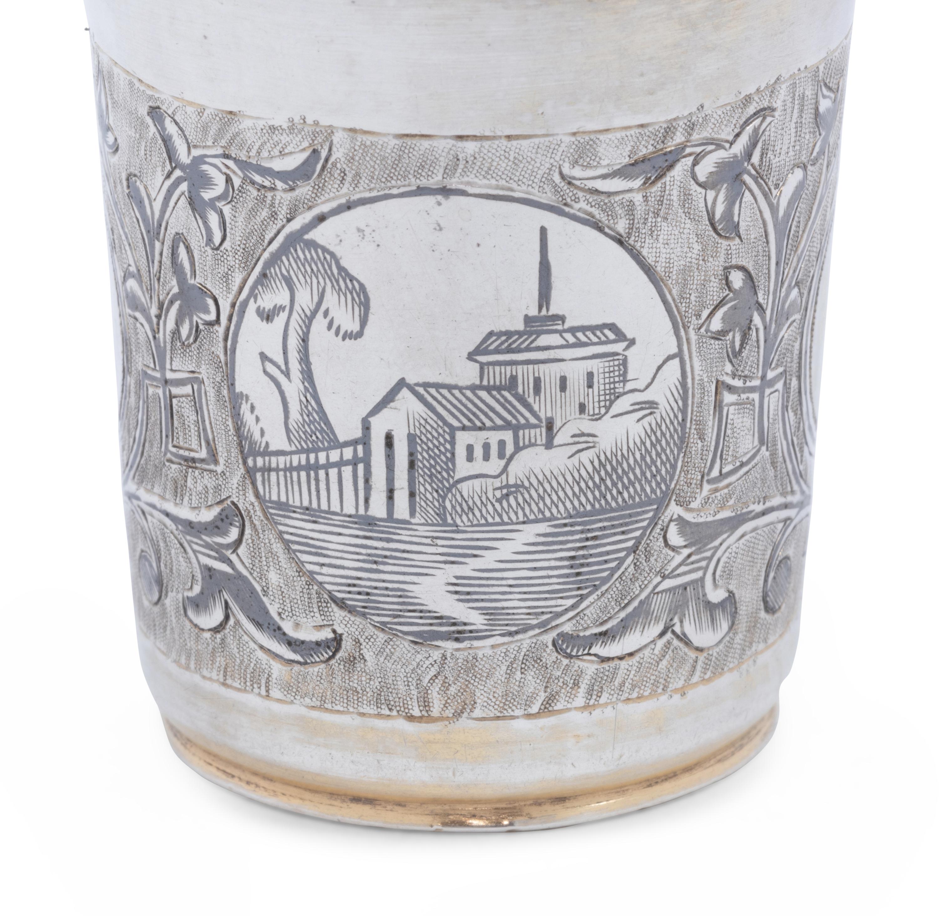 Four Russian Silver Beakers