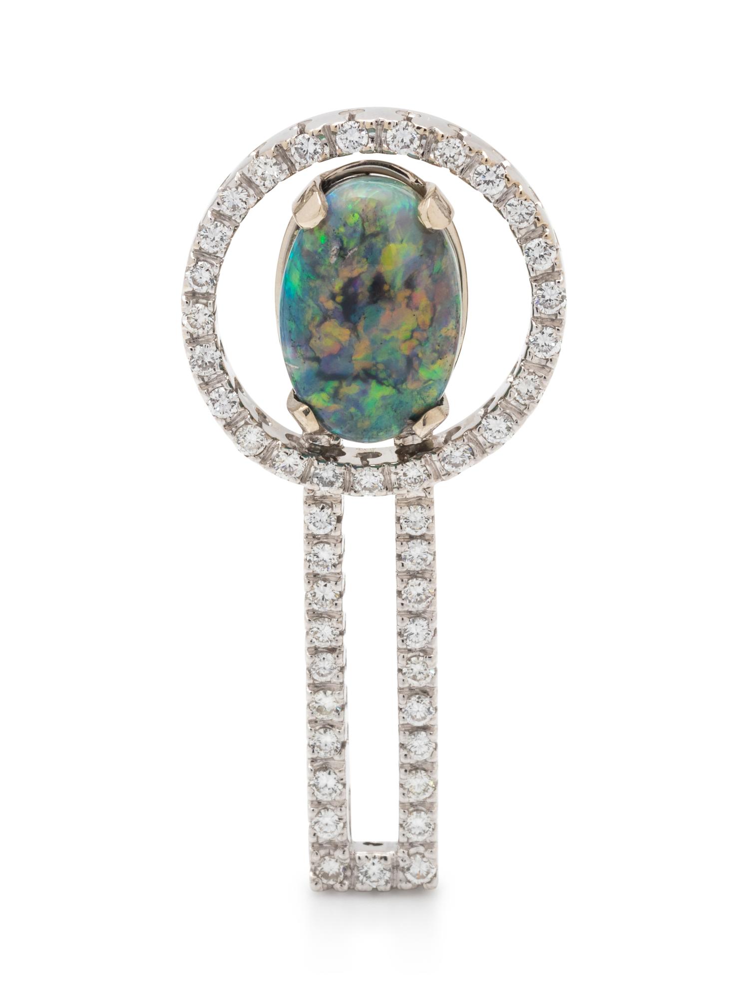 OPAL AND DIAMOND SLIDE PENDANT