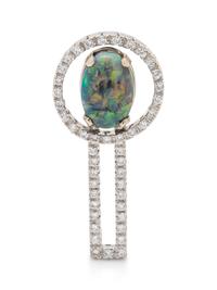 OPAL AND DIAMOND SLIDE PENDANT