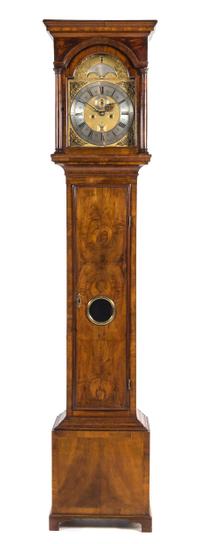 A George I Walnut Tall Case Clock Height 90 inches. — HENRY ELLIOTT, LONDON, EARLY 18TH CENTURY