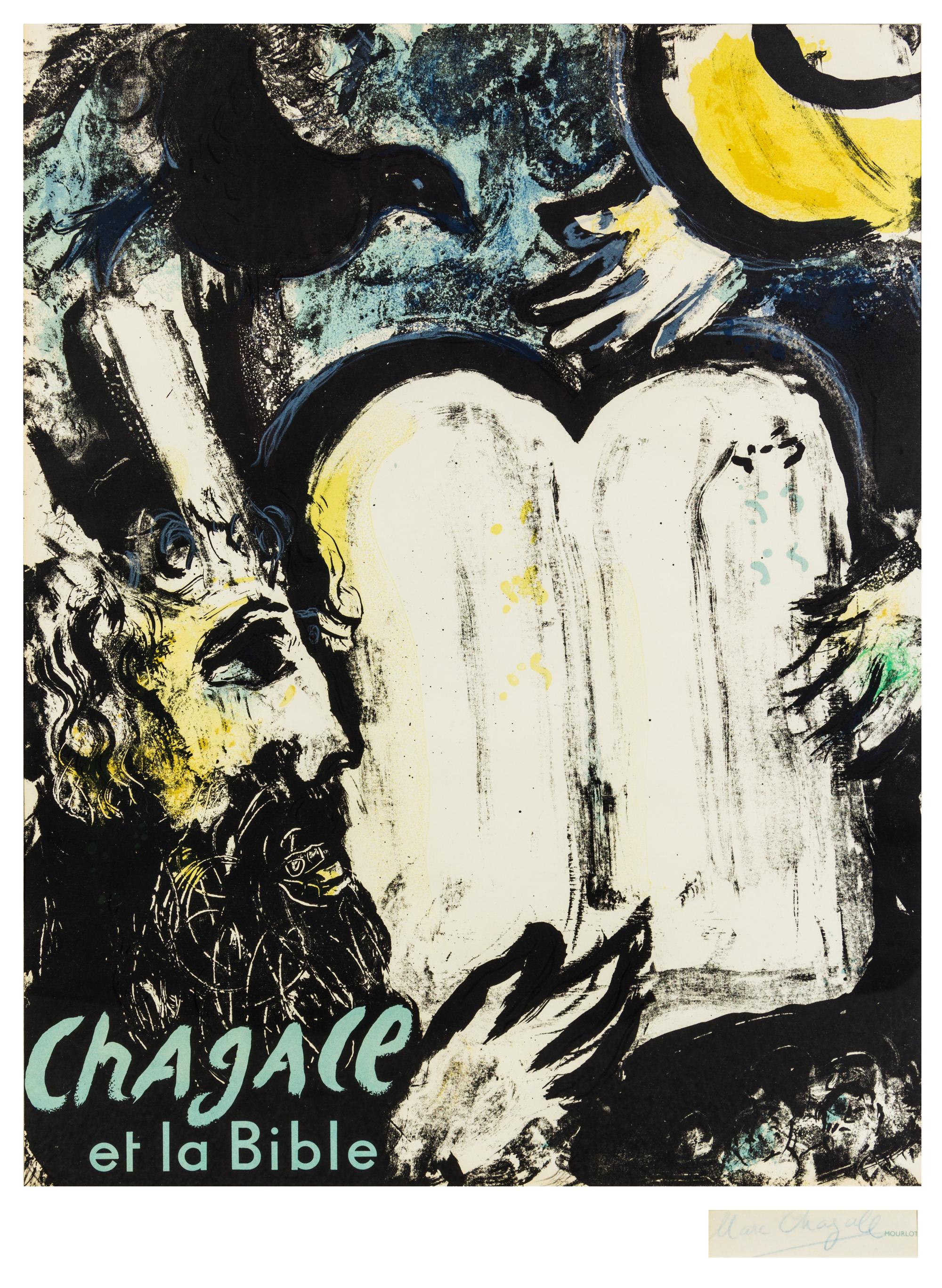 Marc Chagall, (French/Russian, 1887–1985), Chagall et le bible (Moise et les tables de la Loi), 1962