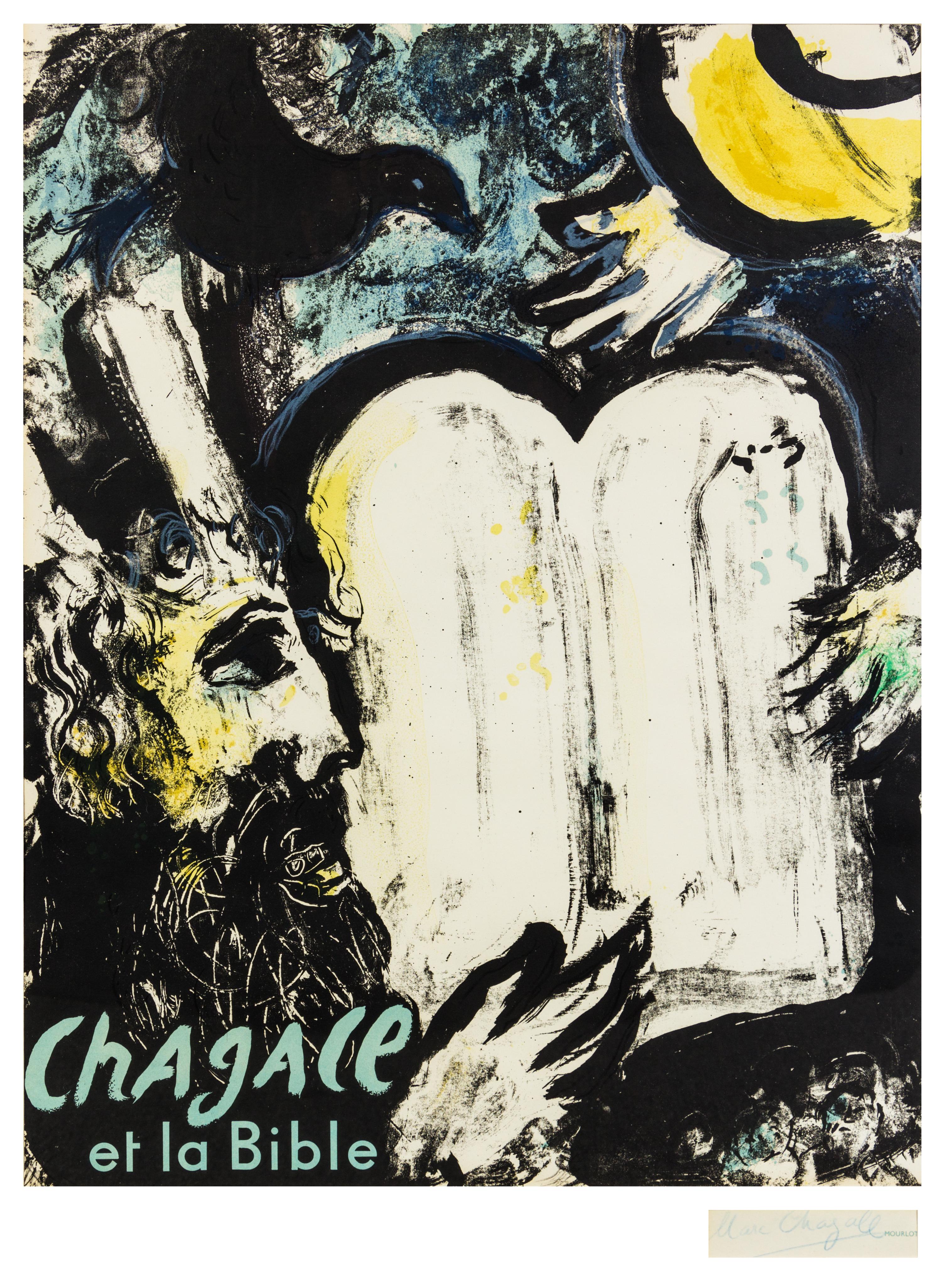 Marc Chagall, (French/Russian, 1887–1985), Chagall et le bible (Moise et les tables de la Loi), 1962