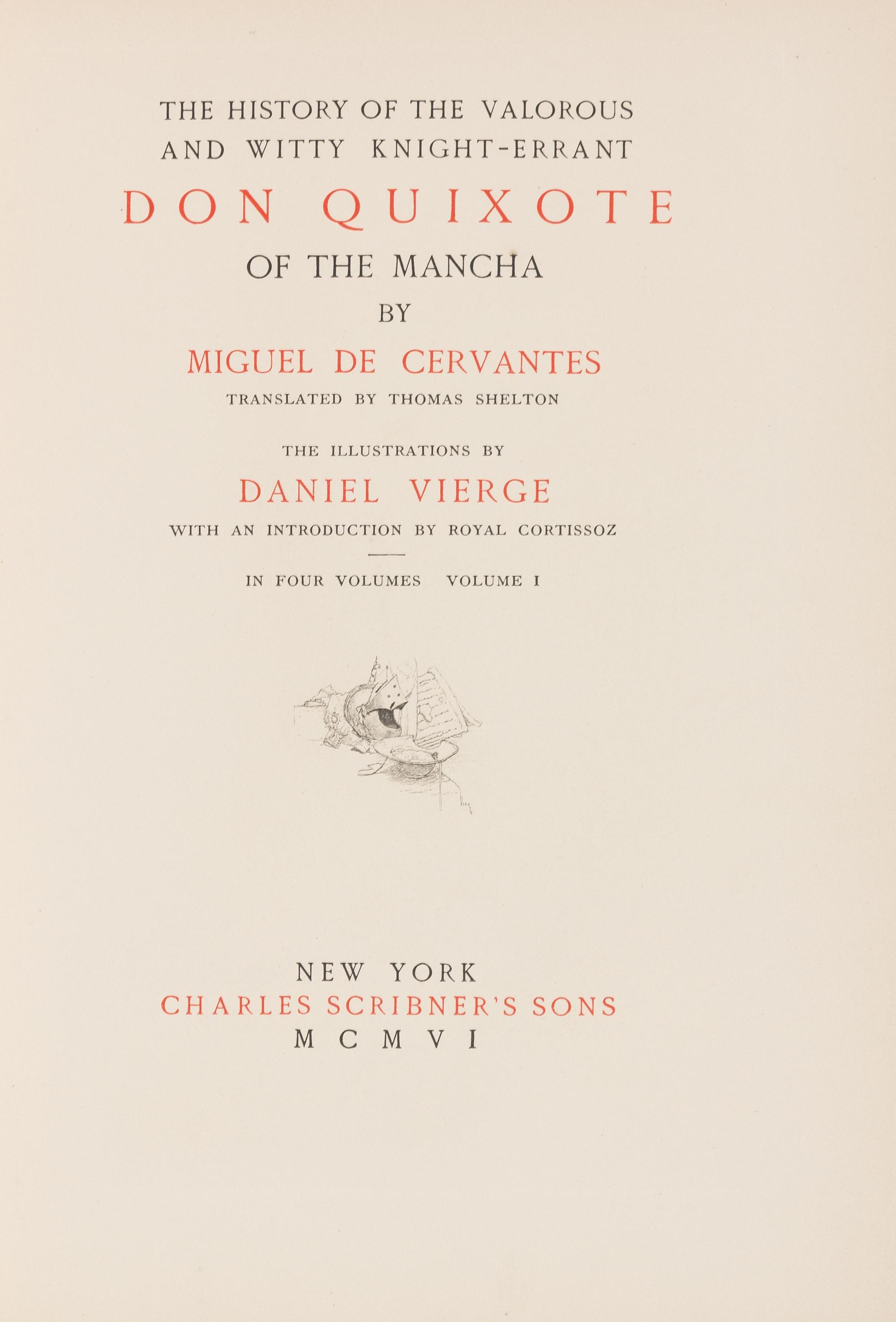 CERVANTES SAAVEDRA, Miguel de . Don Quixote. New York, 1906-1907. Daniel Vierge, illustrator. LIMITED EDITION.