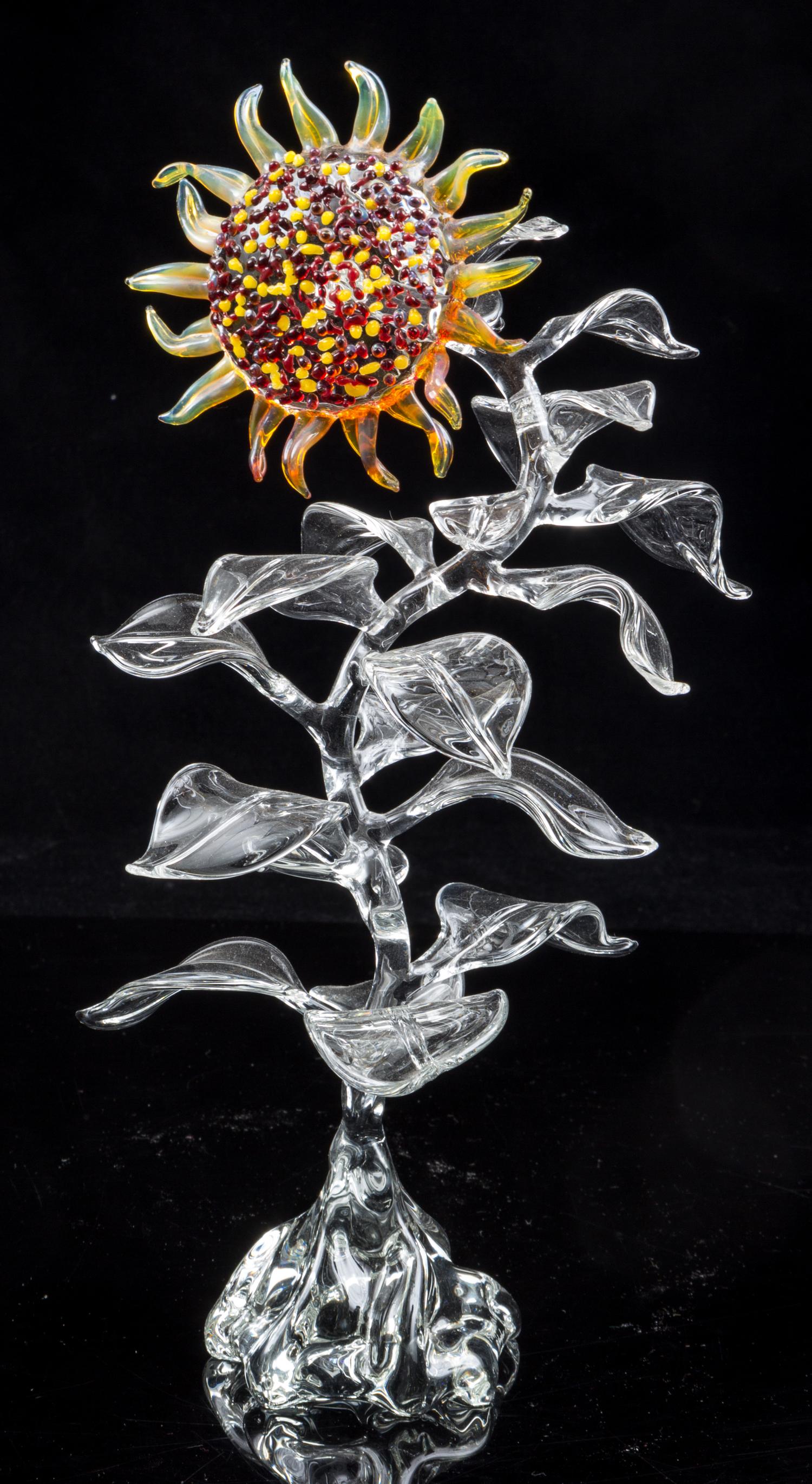 An American Studio Glass Sculpture, Ronnie Hughes (b. 1954) Height 12 1/2 inches.
