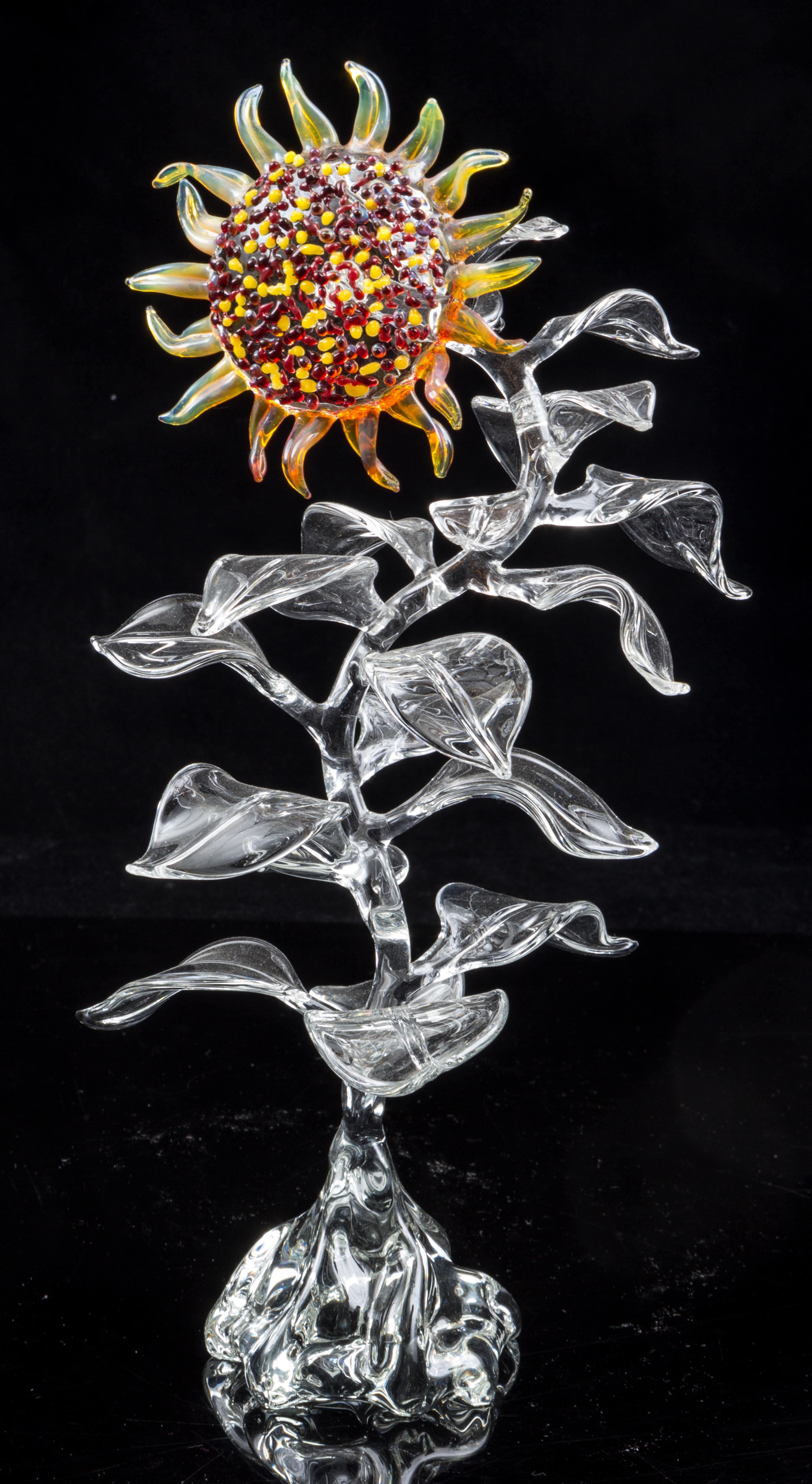 An American Studio Glass Sculpture, Ronnie Hughes (b. 1954) Height 12 1/2 inches.
