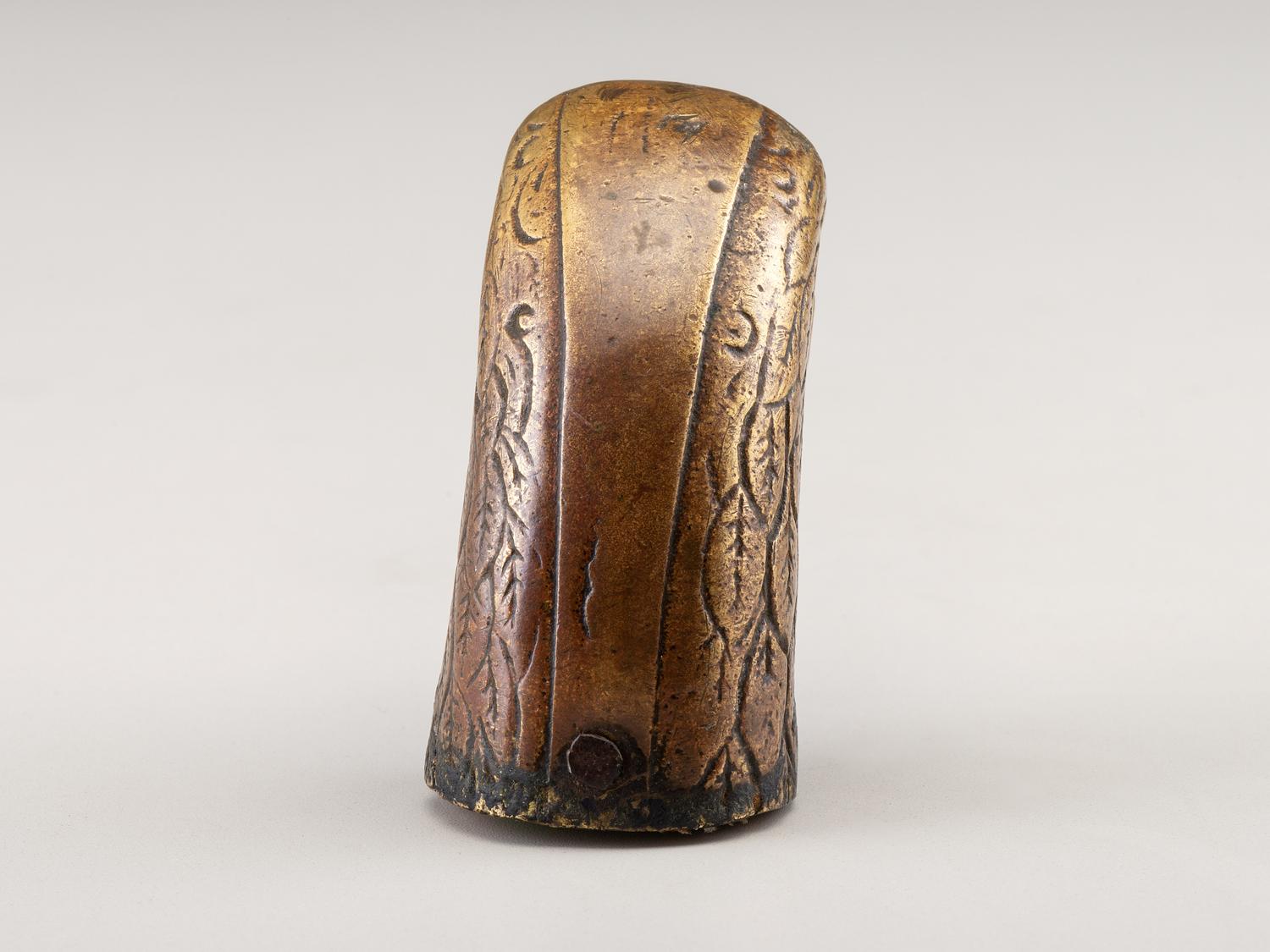[CIVIL WAR]. Likely pre-war ornate brass eagle head saddle pommel.