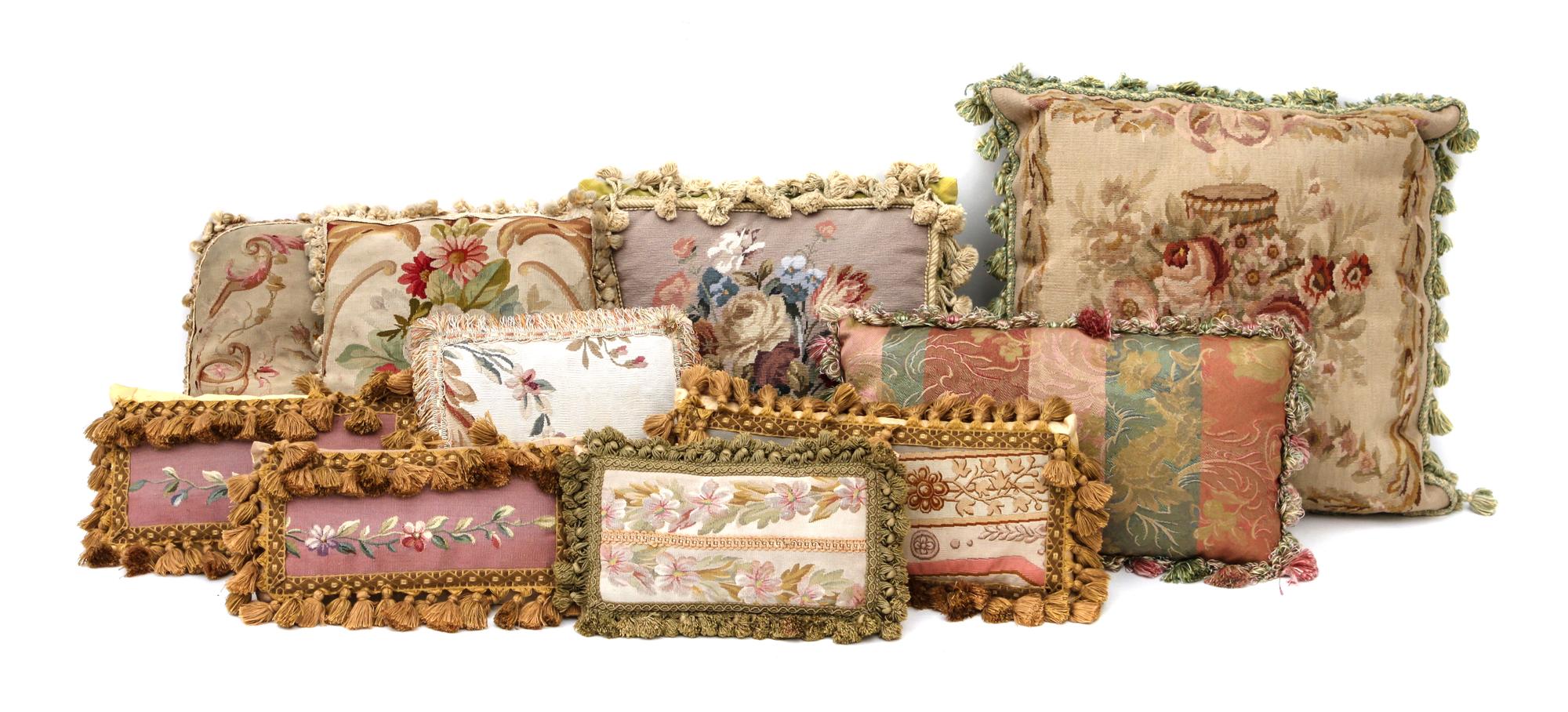A Set of Eight Tapestry Upholstered Pillows