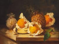 Still Life with Pineapple and Wrapped Oranges