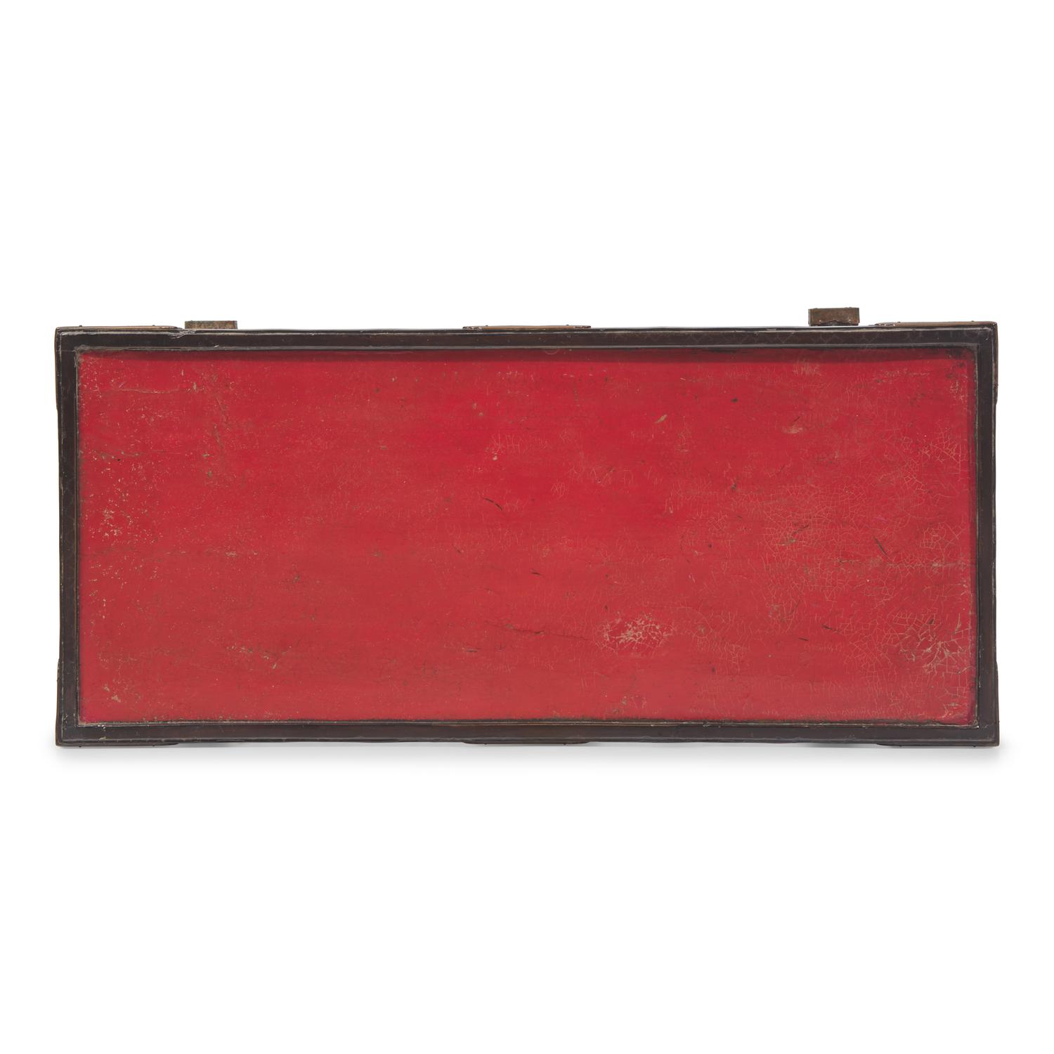 A Japanese Eight-Legged Negoro and Black Lacquer Low Temple Table, Edo Period