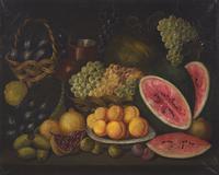 Anglo-American School 19th Century, A Pair of Still Lifes of Fruit