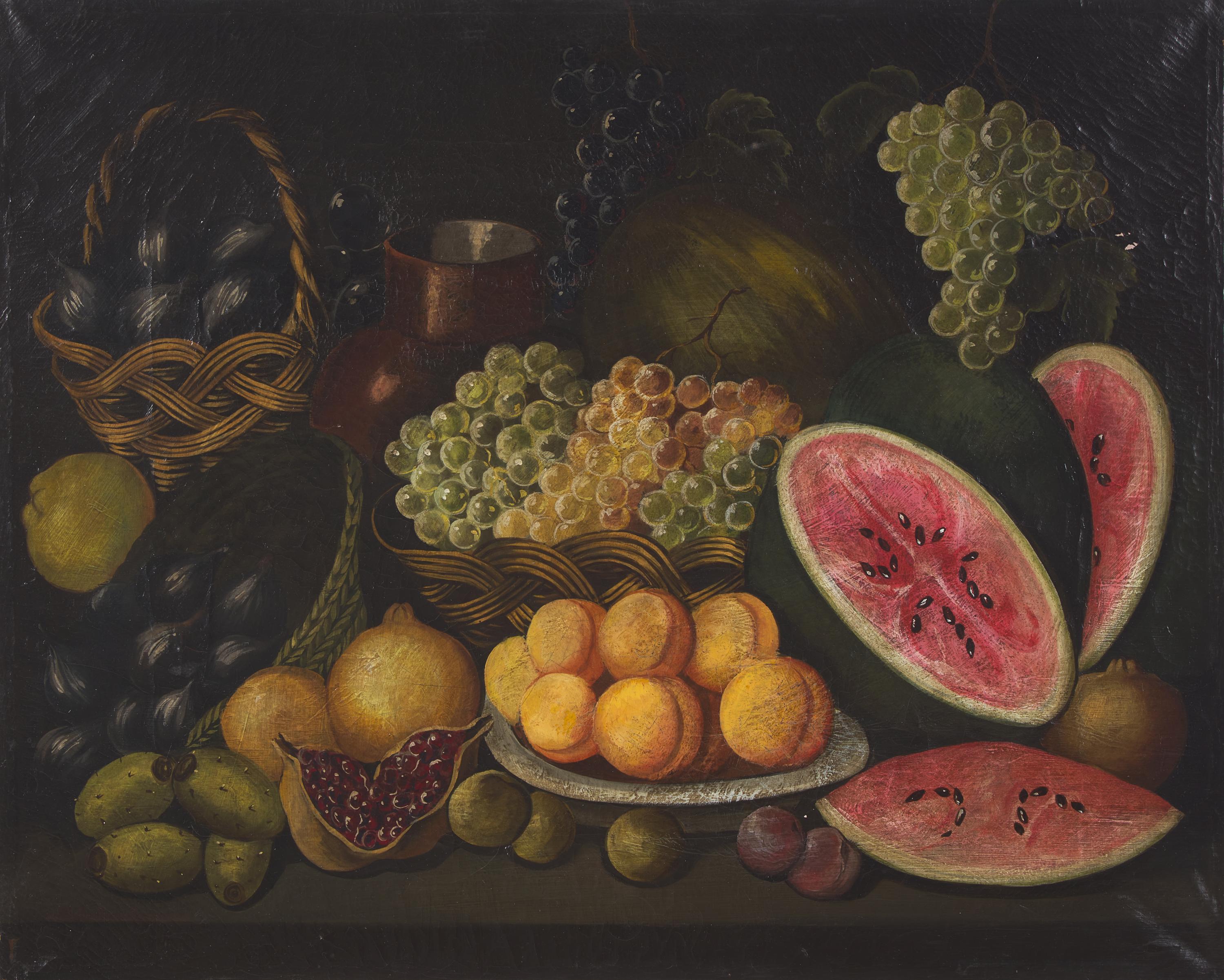 Anglo-American School 19th Century, A Pair of Still Lifes of Fruit
