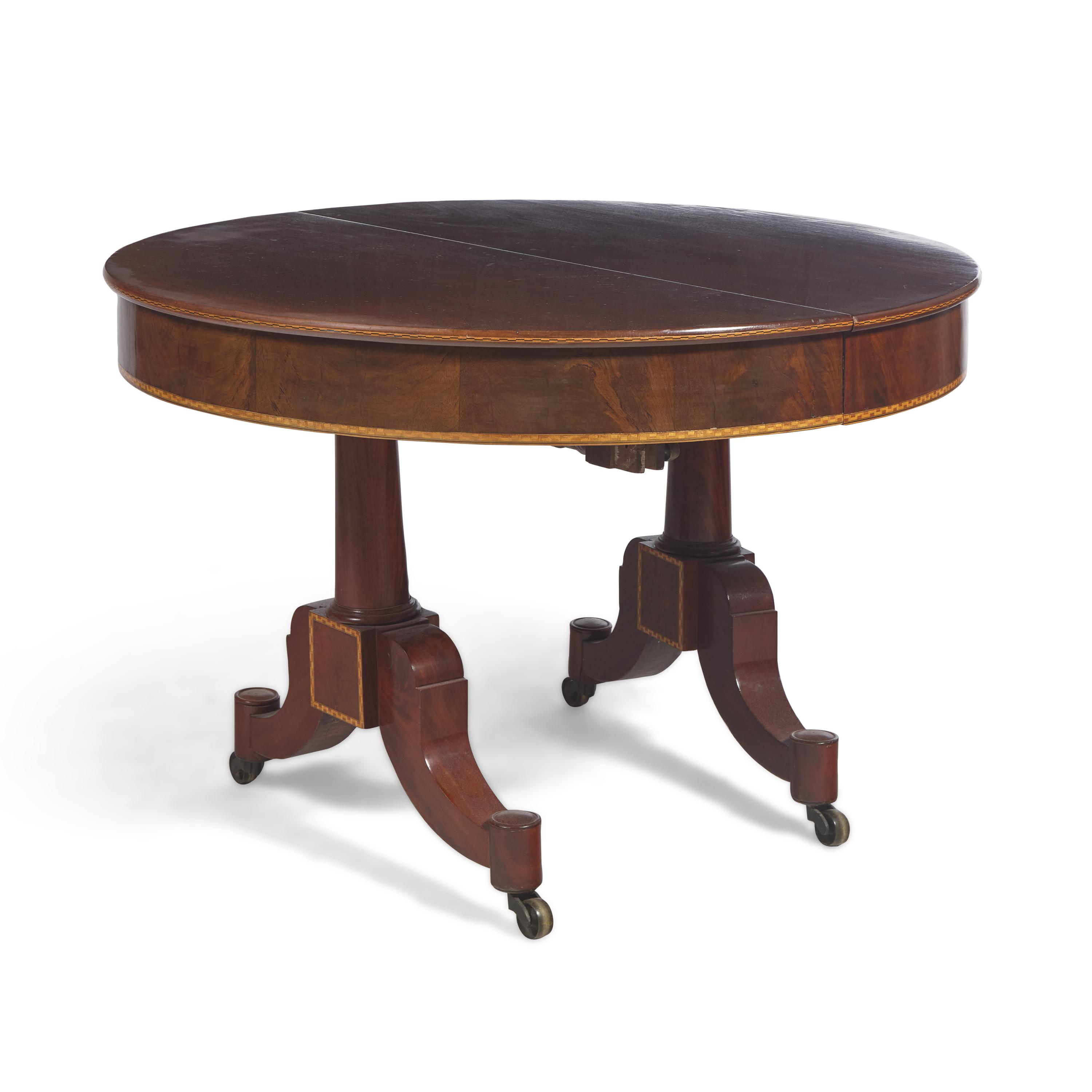 A Late Federal Inlaid Mahogany Extending Dining Table