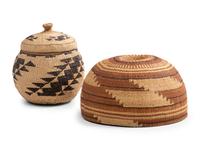 Northern California Basketry Hat and Lidded Container