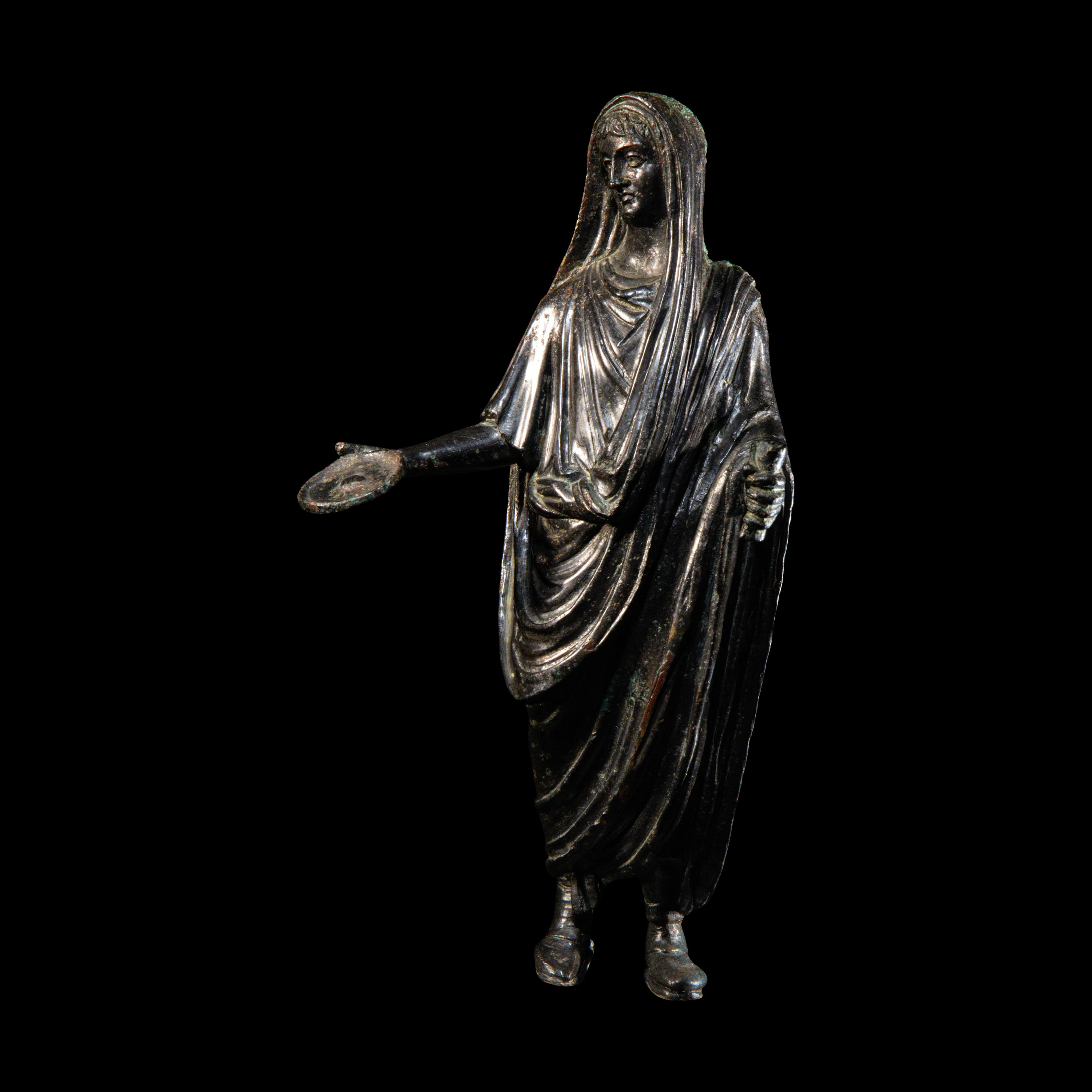 A Roman Bronze Togatus