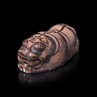 A Chinese Cizhou Glazed Figure of a Tiger 磁州窯臥虎形擺件