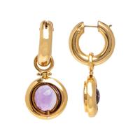 AMETHYST AND YELLOW GOLD EARRINGS