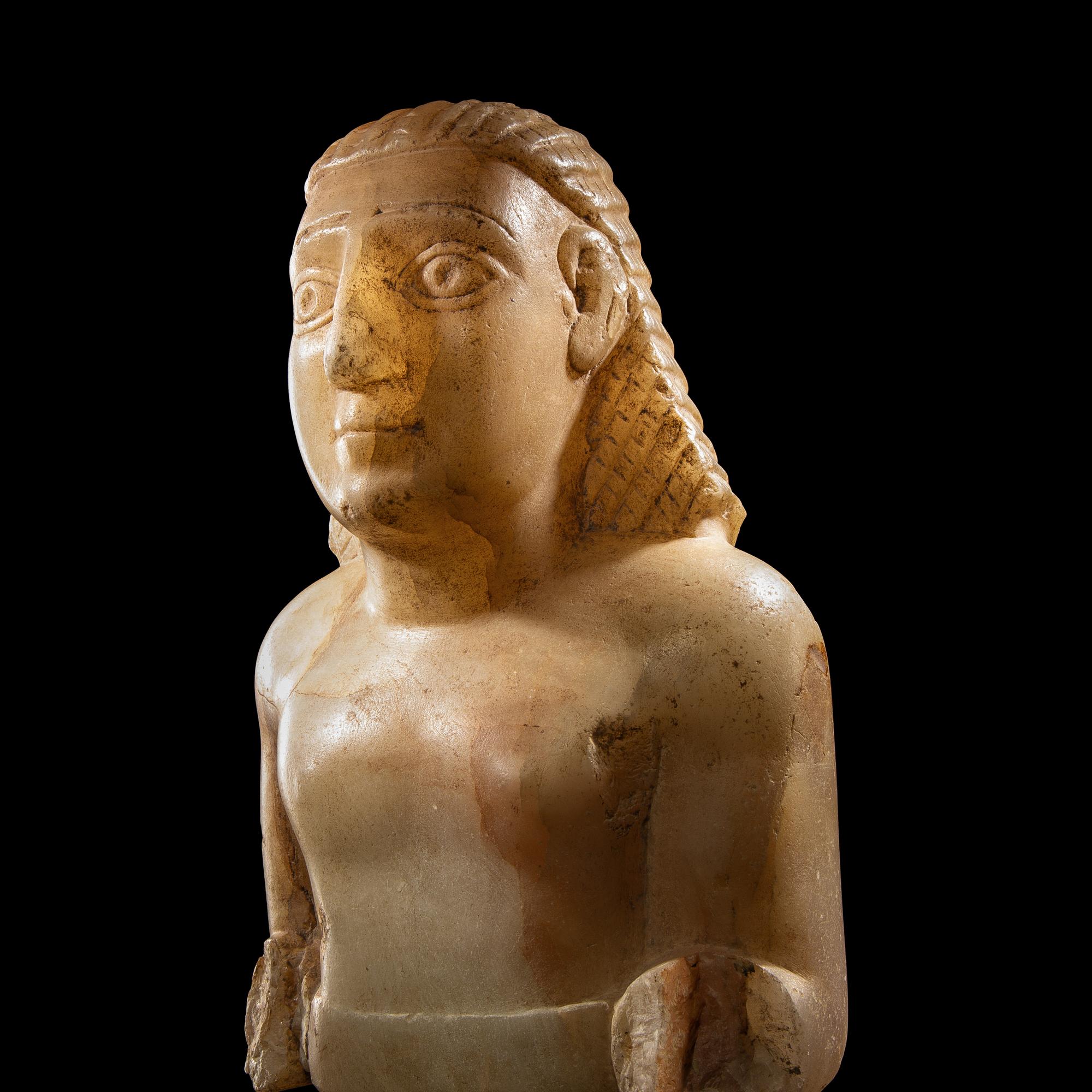 A South Arabian Alabaster Standing Worshipper
