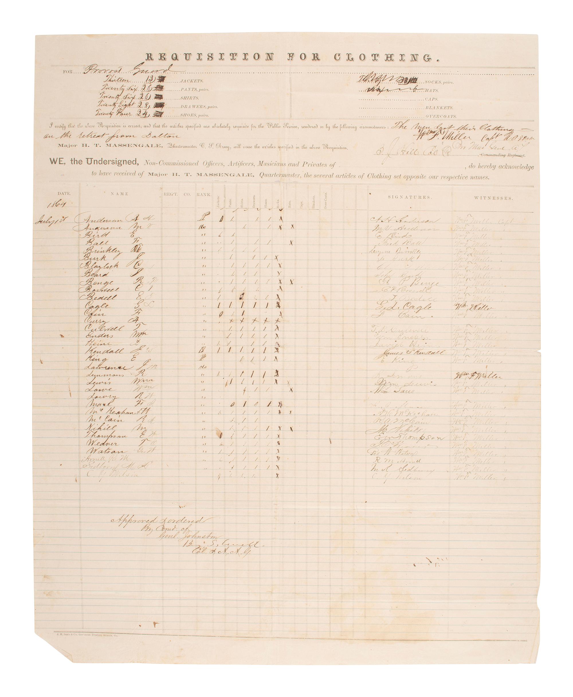 [CIVIL WAR]. Morning reports, general orders, and more from the Delery Collection.