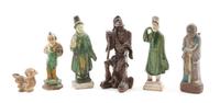 A Group of Chinese Decorative Articles Height of tallest 8 inches.