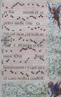 (MANUSCRIPT, ILLUMINATED) Frame size: 29 1/4 x 37 1/4 inches.