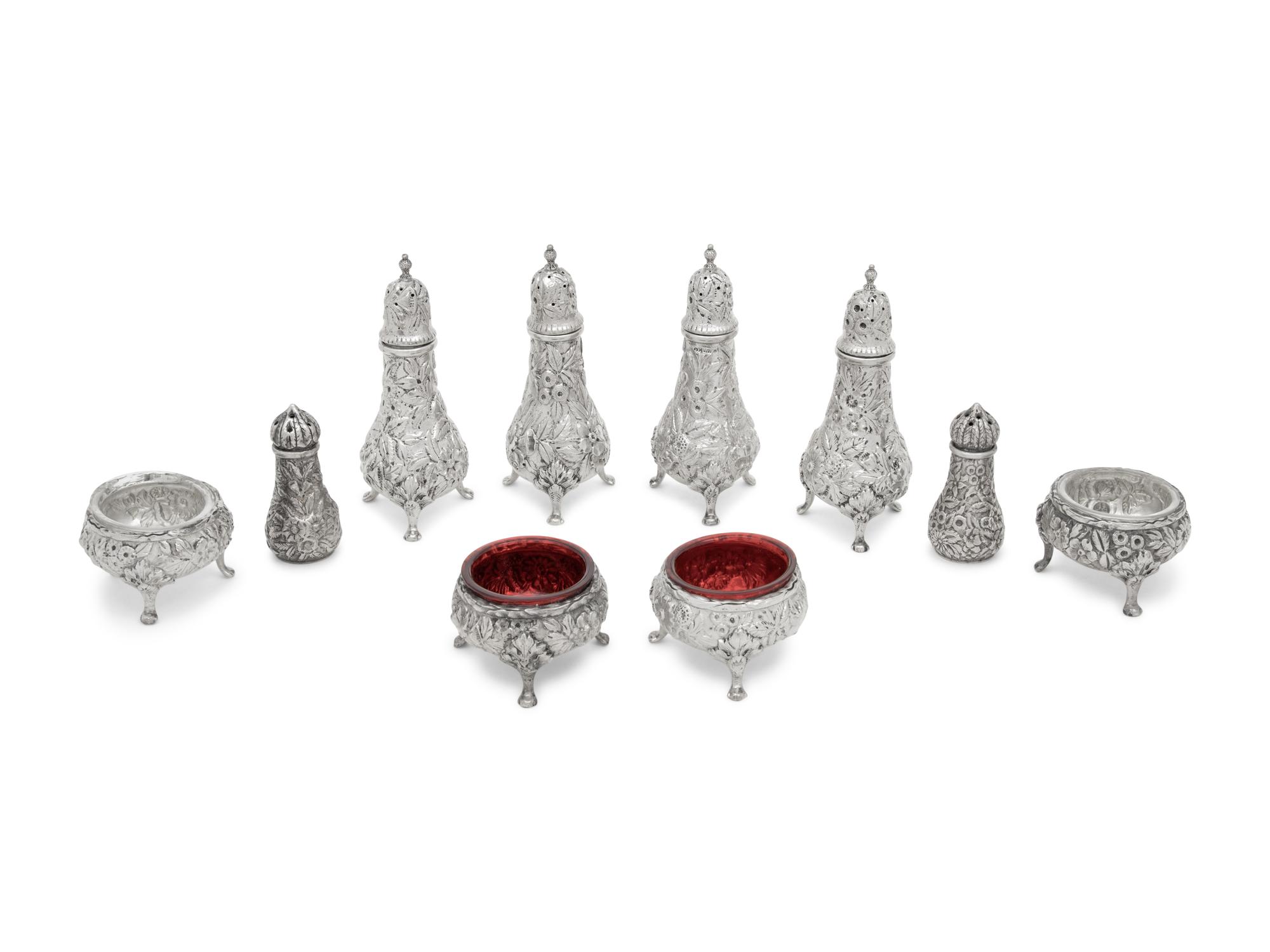 A Collection of S. Kirk and Son Repousse Table Articles