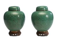 A Pair of Chinese Export Cloisonné Enamel Ginger Jars