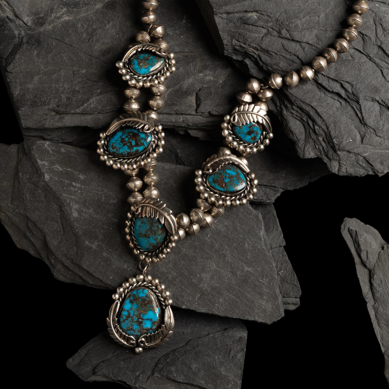 Navajo Turquoise and Silver Choker Necklace
