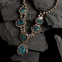 Navajo Turquoise and Silver Choker Necklace