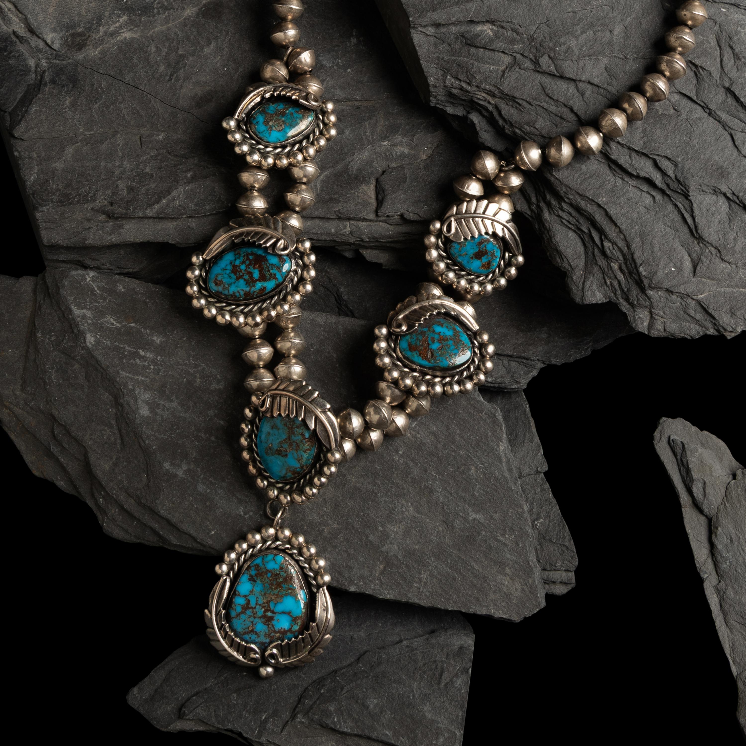 Navajo Turquoise and Silver Choker Necklace