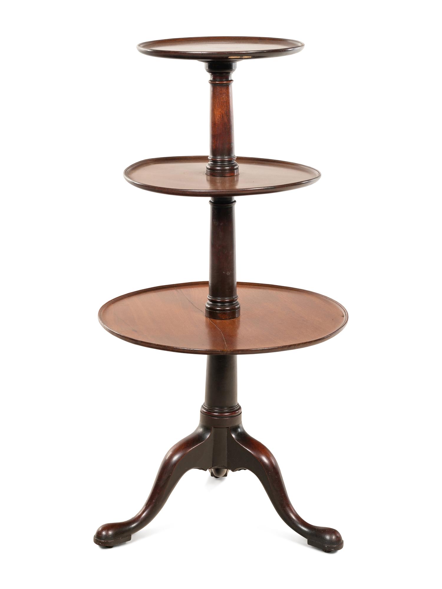 A George III Style Mahogany Three-Tier Dumbwaiter