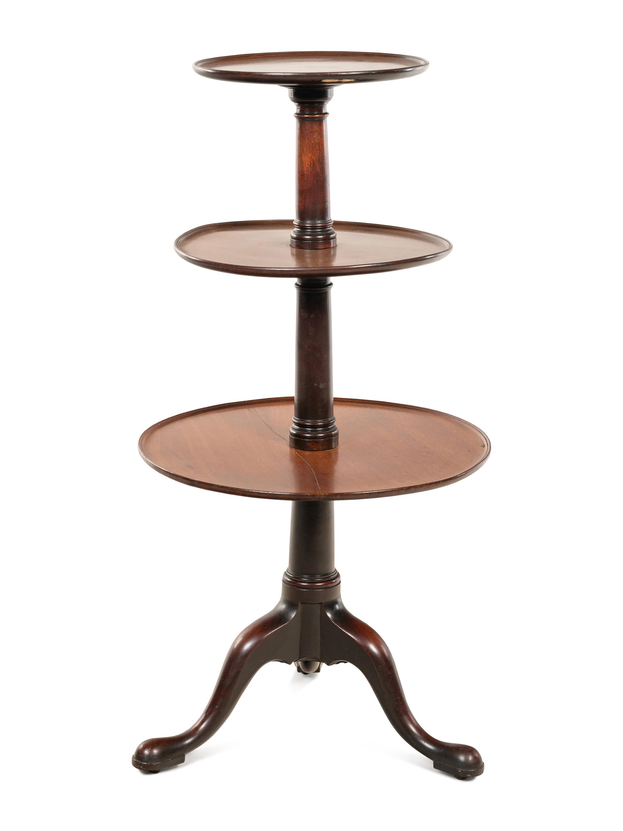 A George III Style Mahogany Three-Tier Dumbwaiter