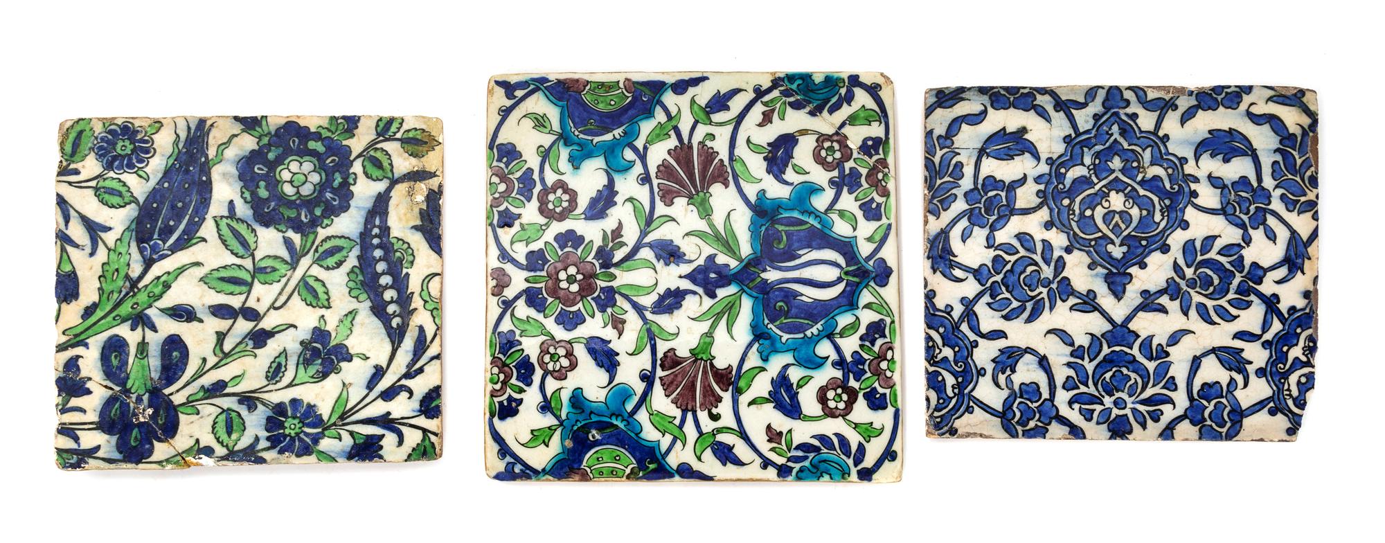 Three Ottoman Syrian Tiles