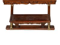 A Chinese Brass Mounted Yoke Back Armchair