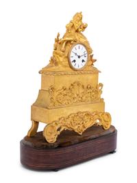 A Russian Gilt Bronze Figural Clock
