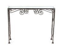 A Steel Console Table Height 33 x width 45 1/2 x depth 13 inches. — 20TH CENTURY