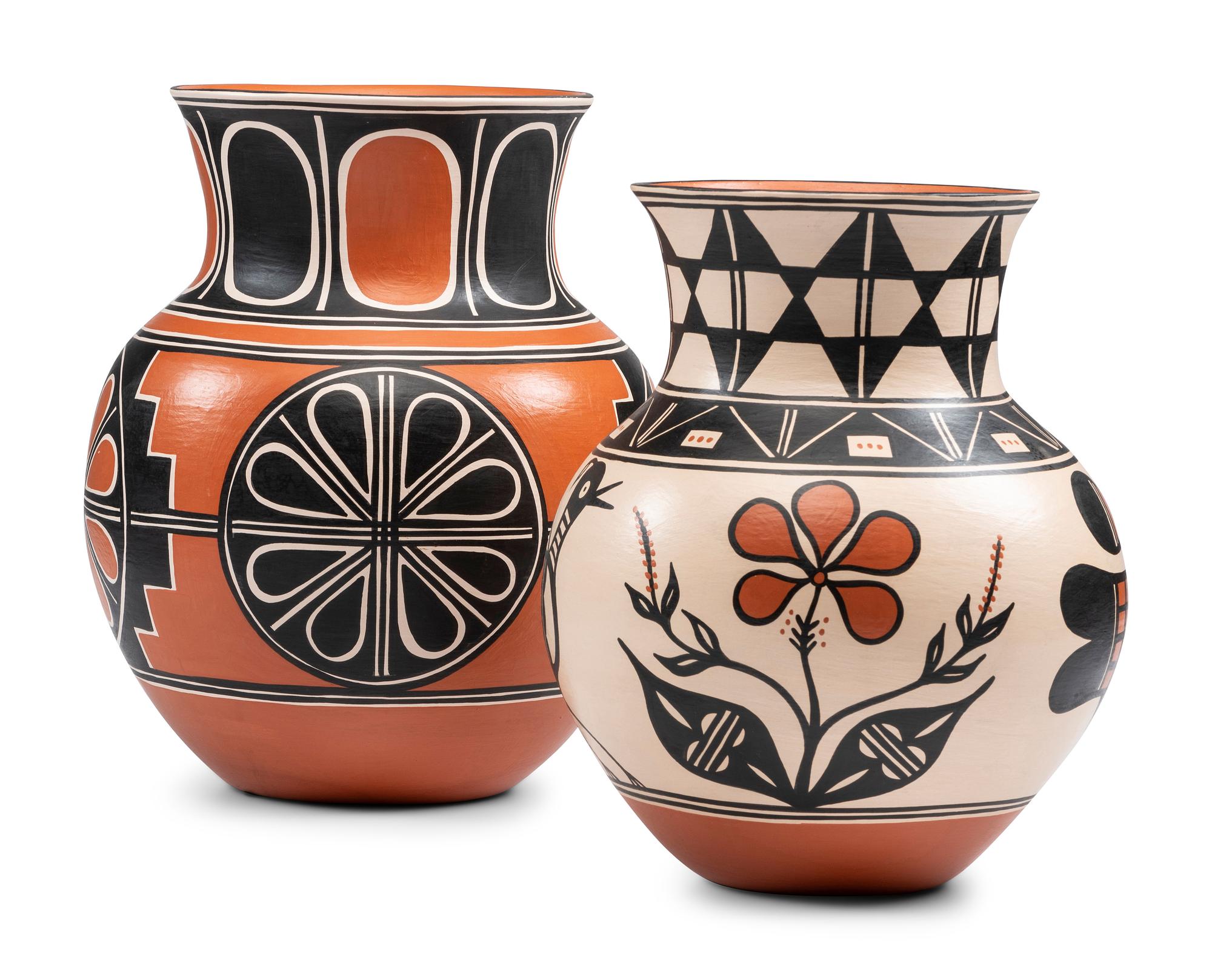 Polychrome Pottery Vases