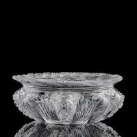 An Intaglio-Decorated Cut Glass Cuspidor, Possibly Bohemian