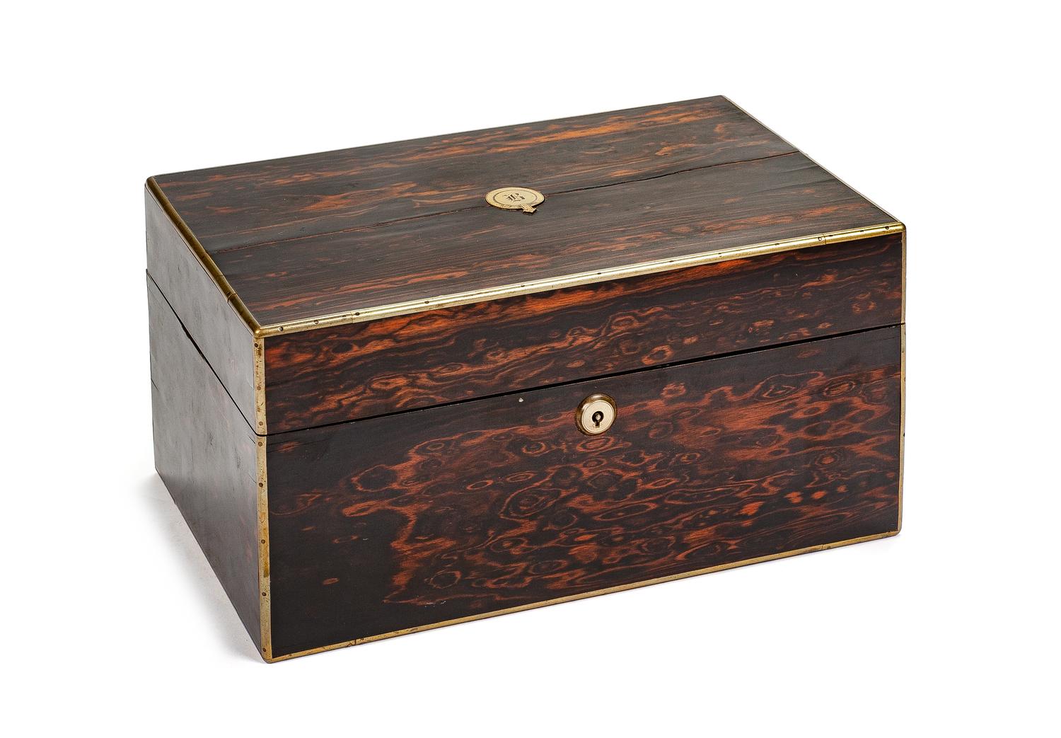A Regency Style Calamander Vanity Box Width 12 1/4 inches. — FISHER-MAKER, 19TH CENTURY