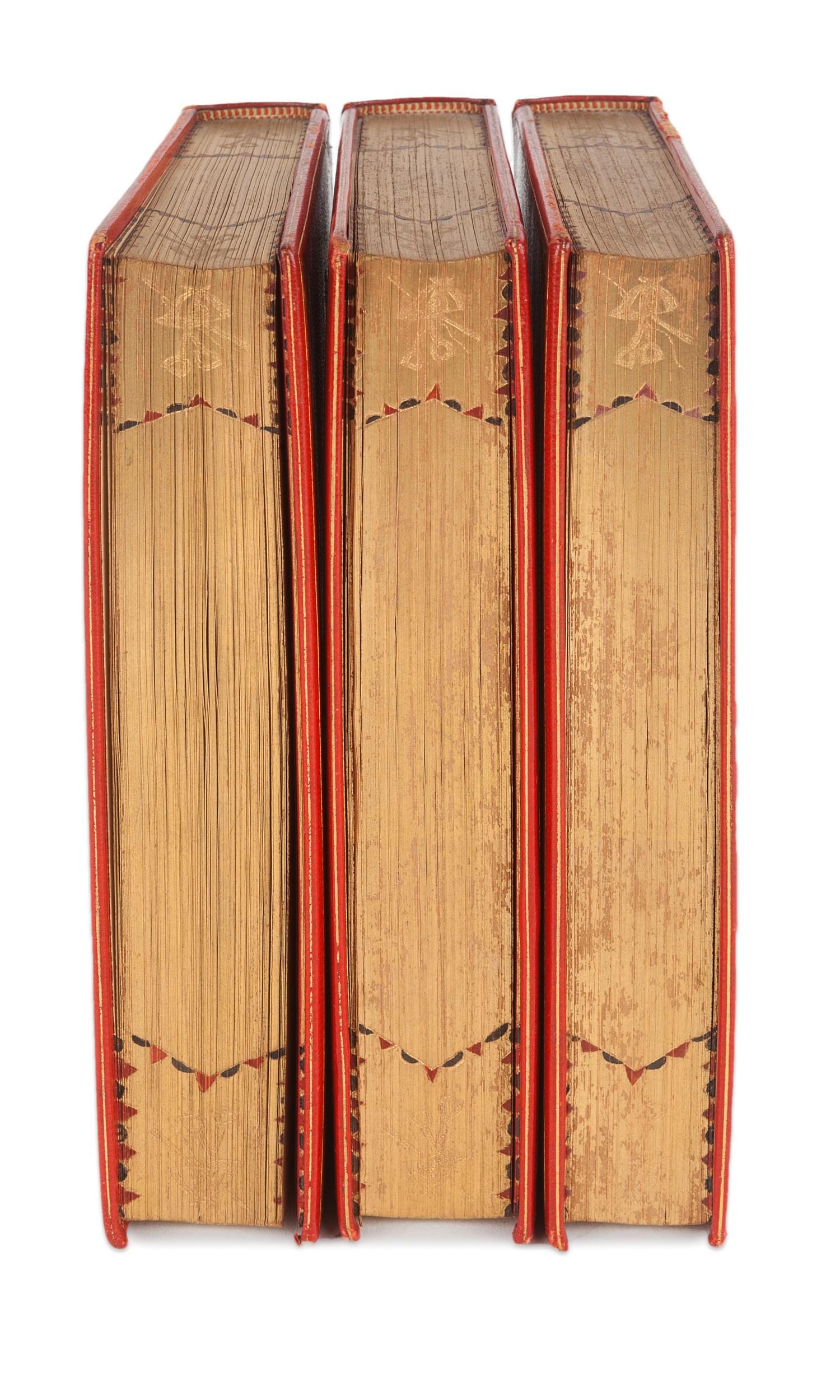 [MONASTERY HILL BINDING]. SURTEES, Robert Smith (1803-1864). [SPORTING NOVELS]. Ask Mamma. -- Mr. Sponge’s Sporting Tour. -- Mr. Romford’s Hounds. London: Bradbury, Agnew & Co., [ca 1852 or later].